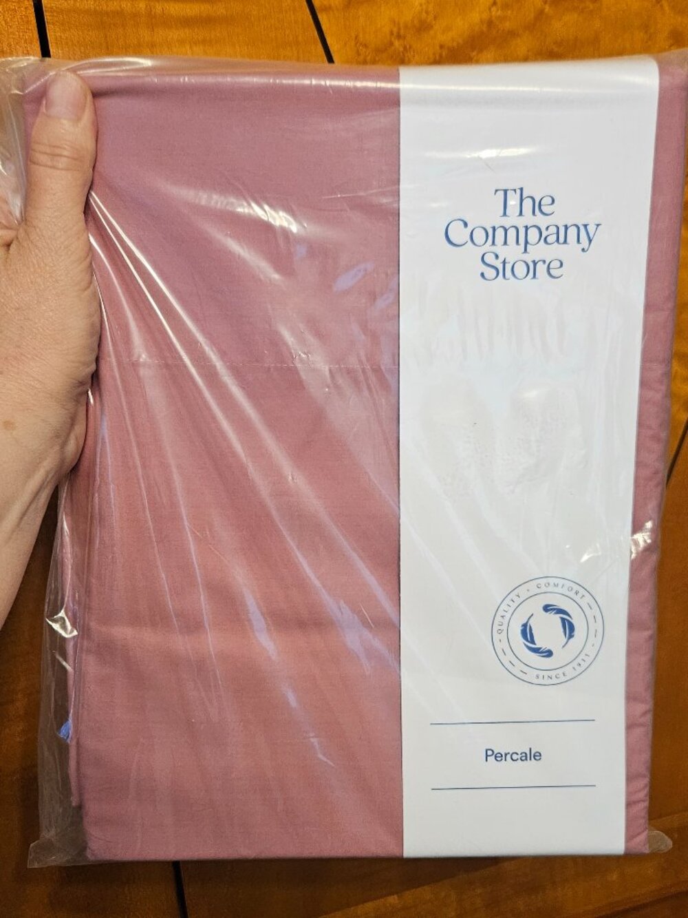 Company Store Queen 100% Cotton Percale Extra Deep Flat Sheet 96x108" Wild Rose